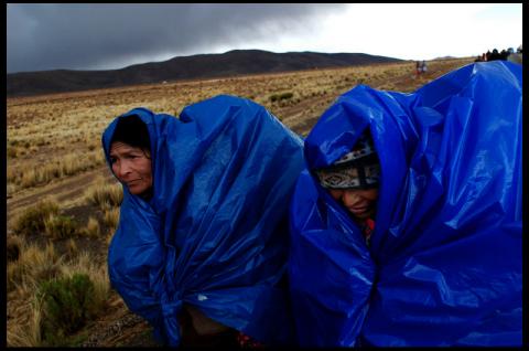 Marccha desde Caracollo a La Paz para impulsar el referéndum constitucional.2008 Bolivia.